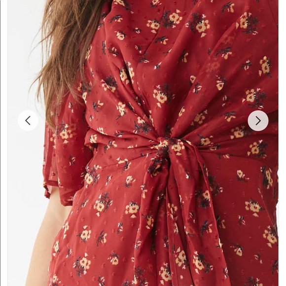 Floral Print Tie Front Dress - Picture 5 of 6